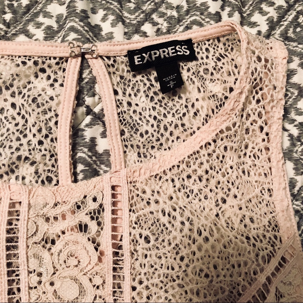 Pink lace Express top